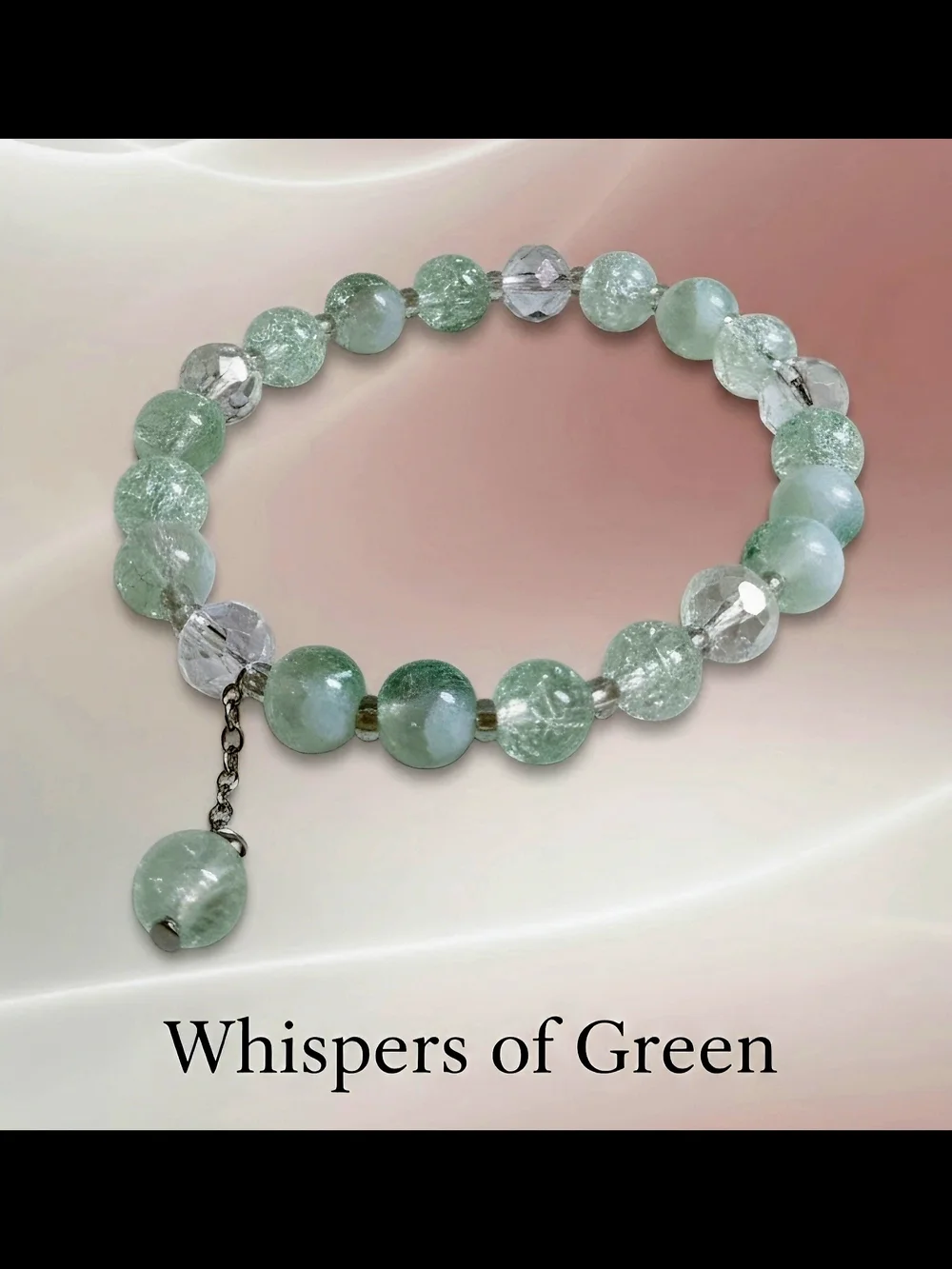 Whispers of Green Beaded Stretch Bracelet
